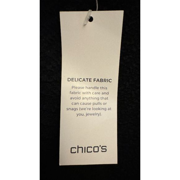 Chico's Scoop Neck Layered Ruffle Sleeves Black Dress Stretch - Sz 3 (XL/16) - Picture 14 of 16